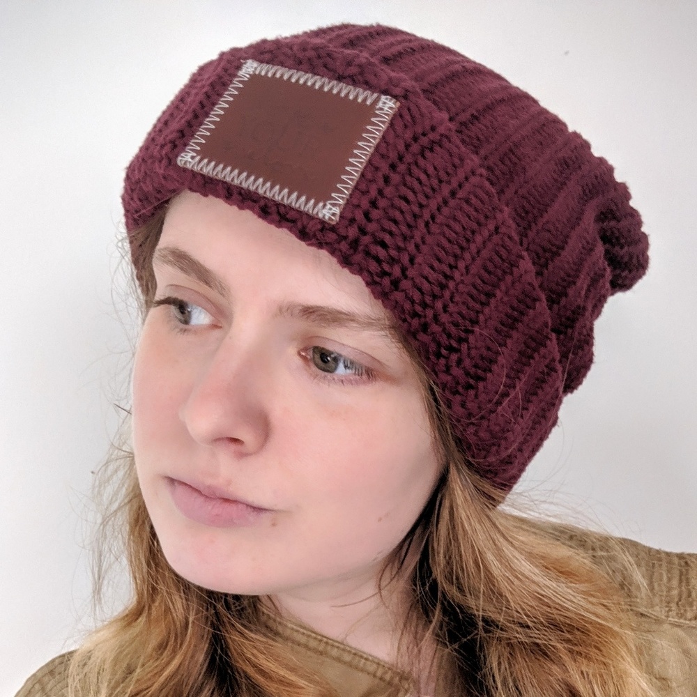 Love Your Melon Cuffed Burgundy Beanie
